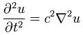Wave equation for u