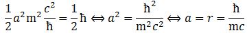 Compton radius formula