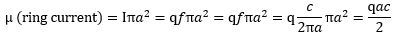 magnetic moment of ring current